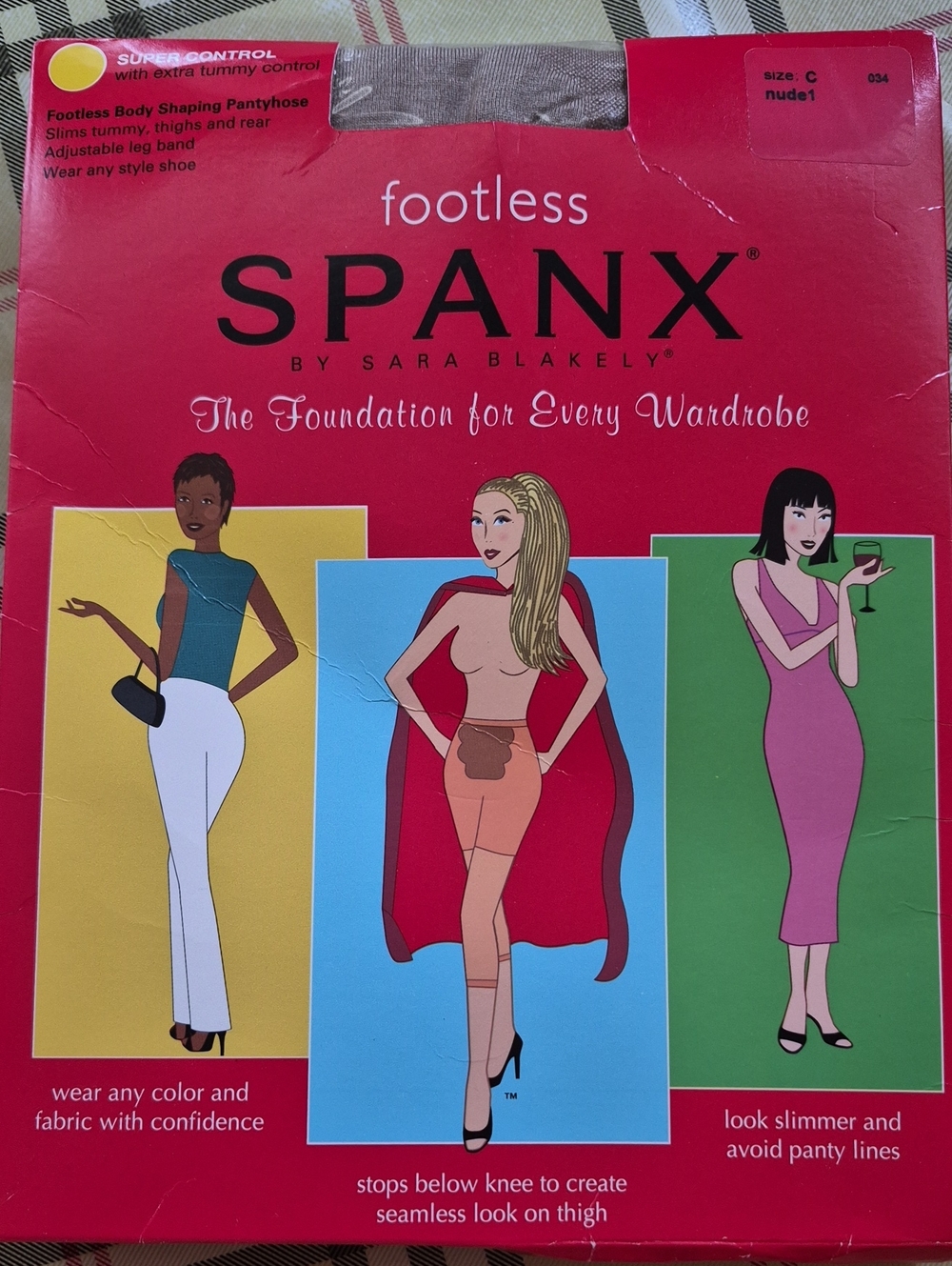 Spanx Footless Body Shaping Pantyhose Size C Nude NIP Unsealed